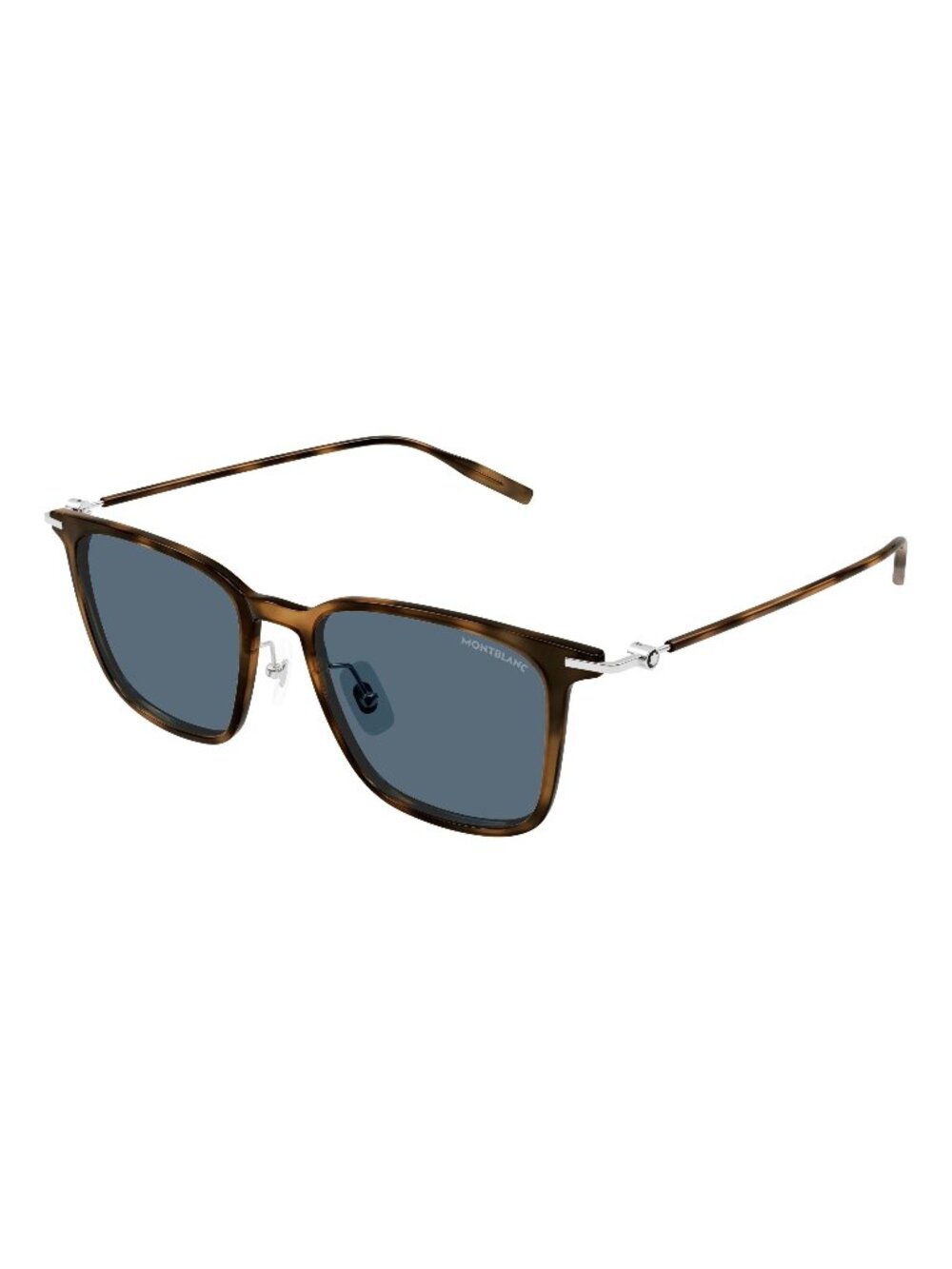 New Montblanc Men's Sunglasses Havana Square Blue Lens Injected Frame MB0354S 52
